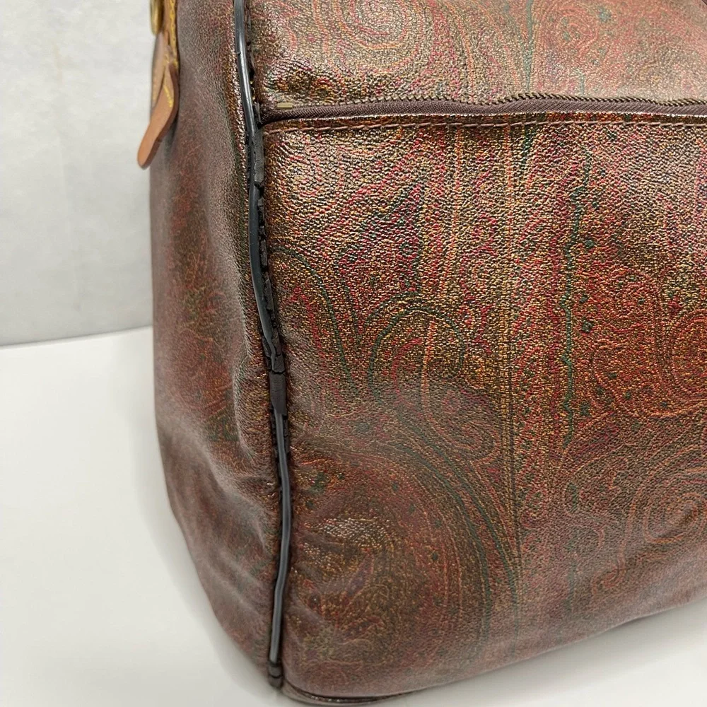 Etro Milano Brown Paisley duffle Travel Bag